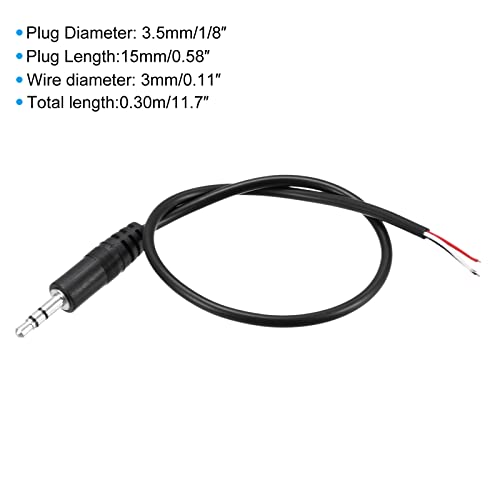 MECCANIXITY Cable Jack 3.5mm macho a cable abierto 0.30 m x2 miniatura 2
