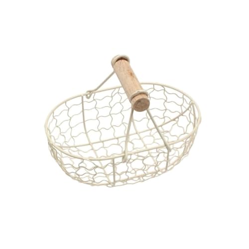 MCLIUJIA Chicken Egg Collecting Basket Eggs Wire Storage Basket With Handle Iron Art Eggs Tray Wire Fruit Storage Vegetables Container Egg Dispenser
