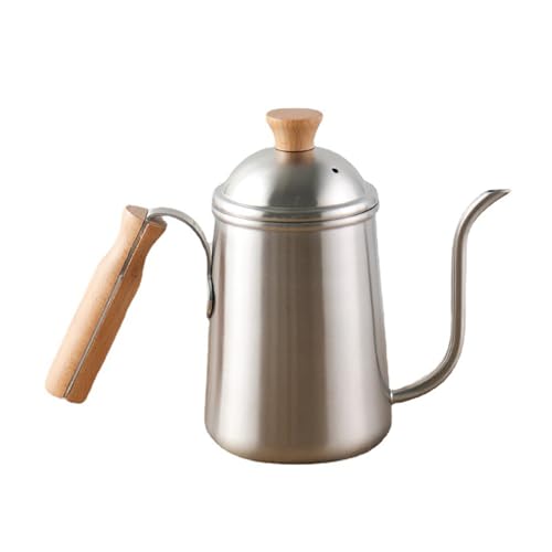 Chaleira de Pescoço de Ganso de café, Cafeteira de Aço Inoxidável de 650ml Com Bico Longo e Estreito