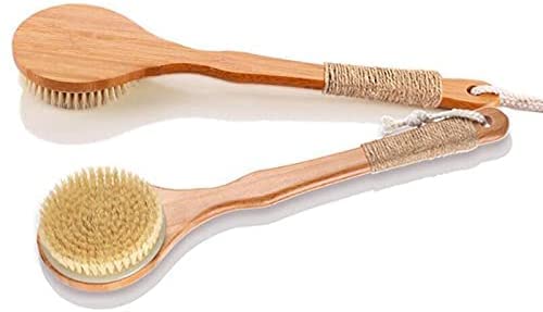 Spazzola da bagno Trattamento naturale della criniera di suino Massaggio del corpo in legno Spazzola da bagno per la salute Scrub per il lavaggio del corpo Spazzola per il corpo esfoliante pulita