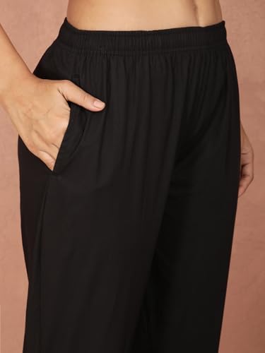 Image of TWIN BIRDS Women Cotton Kurti Pants | Straight Fit Ethnic Daily Trousers
