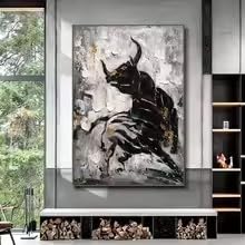 Peinture abstraite de vache pour décoration de bureau et salon moderne