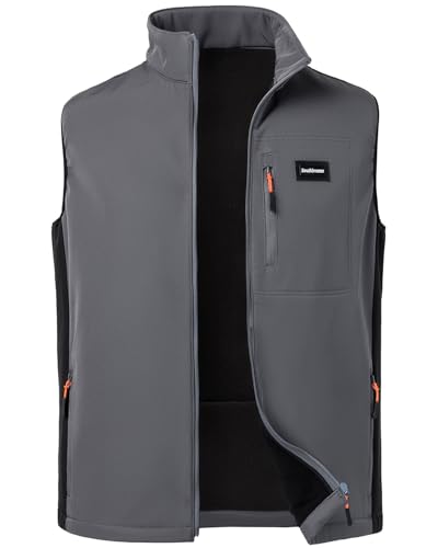 Chaleco softshell contra el frío para hombre con forro polar interior transpirable