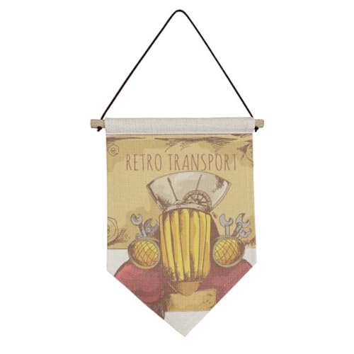 Drapeau rétro vintage en toile pour habiller votre rétroviseur intérieur au quotidien