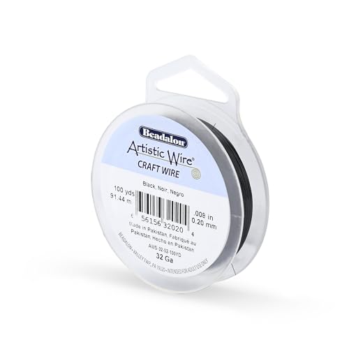 Image of Artistic Wire, 32 Gauge Tarnish Resistant Colored Copper Craft Wire, Black, 100 yd