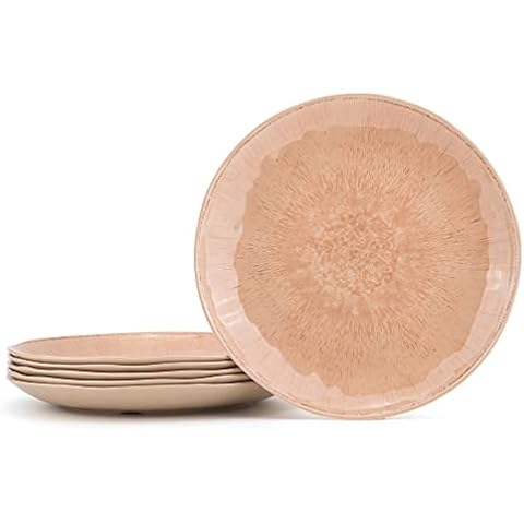 6-teiliges Melamin-Salatteller-Set, 100 % Melamin, 22,9 cm, Teller, reaktiv, Taupe | Innen- und Außenbereich, Wohnmobil Cover