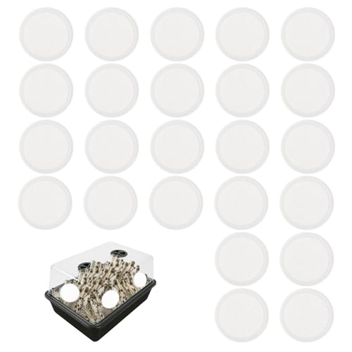 Image of 24pcs 2.5 inch Monotub Adhesive Filter Disks, 0.12in Thick Breathable Mushroom Monotub Filter Pads Practical Mushroom Supplies Filtration Patches Replacement Accessories