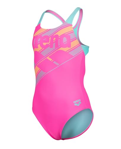 Image of ARENA Girls Feel Lines Swim Pro Back Swimsuit Uv Protection Quick Drying Kids Bathing Suit