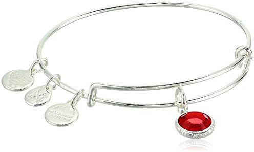 Alex and Ani Birthstones Expandable Bangle for Women, Crystal Charm for Every Month, Shiny Finish, 2 to 3.5 in