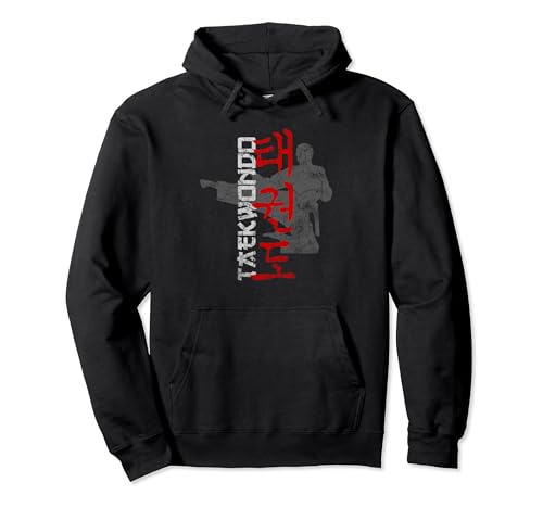 Letras coreanas de artes marciales de taekwondo vintage Sudadera con Capucha