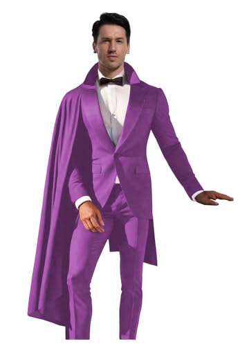 Fashion Mens Suit with Cape 2 Piece Shawl Lapel Suits for Men 1 Button Mens Suits for Prom4