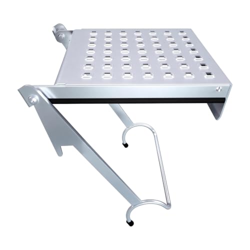Bestep Ladder Work Platform, Anti-Slip Ladder Accessory for Multi-Position ladders, Tool Tray Accessory with Perforated Design,Aluminum, 375 lbs Weight Rating, (Q5750000C) by Bestep - Used condition - US$41.87