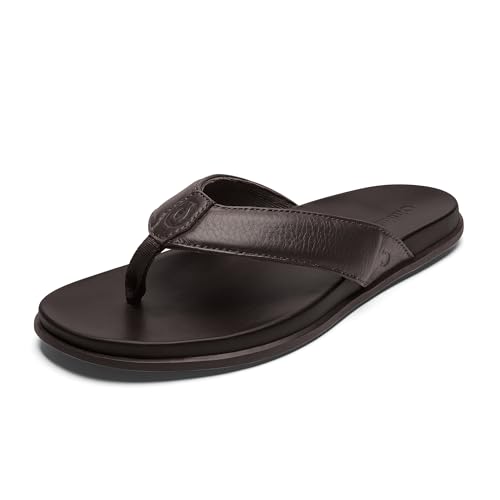 Image of OluKai Olali Men's Leather Sandals, Versatile & Comfortable Flip Flops, Soft & Durable Material, Arch Support & All-Day Wear