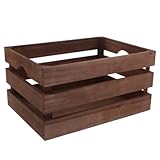 ULDIGI Rustikale Holzkiste aus Altholz Stapelbare Obstkiste 35X25X18cm Dekorative Aufbewahrungsbox im Landhausstil für Küchen und Fotorequisiten