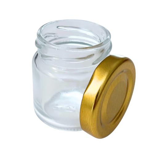 HaGa Tarros de miel de 53 ml con tapa de rosca – 48 unidades – Tarros de prueba para mermelada y miel, tarros de mermelada Mini