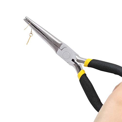 Image of Mini Needle Nose Pliers for Jewelry Making 6 Inch Small Long Nose Pliers Long Tapered Jaw Non Serrated Precision Pliers Jewelry Making Tool for Wire Bending Small Object Gripping