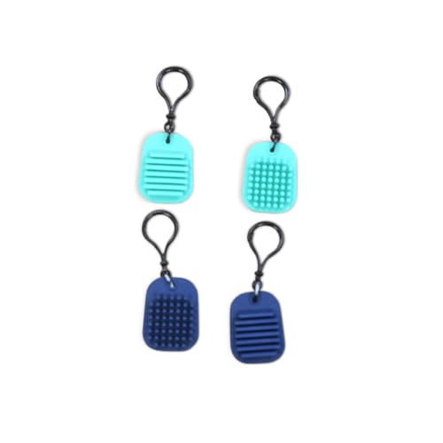 Bouncyband Calming Clips Fidget Toy Keychain, 12-Pack Assortment, Blue & Green – Portable Sensory Tool Increases Focus and Relieves Stress At Home or On-The-Go – 2” x 1.5” Fidget Keychain for Ages 3+