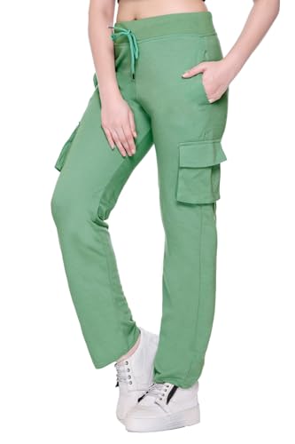 Image of White Moon Women's 4 Pocket Cargo Joggers for Gym - Comfortable Track Pants for Women, Cotton Jogger Combo Pack of 2, Ideal Track Pants for Women, Cargo Joggers for Everyday Wear
