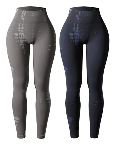 Image of AUROLA Serpent Snake Seamless Scrunch Workout Leggings for Women,Girls Squat Proof Ribbed Thick Active Gym Pants