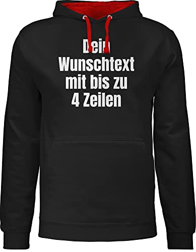 Pullover Herren Frauen Hoodie Kontrast zweifarbig - Aufdruck selbst...