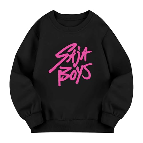 DOPOCQ Girls Long Sleeve Sweatshirts Cute Graphic Crew Neck Pullover Tops Fall Winter Fashion Preppy Clothes