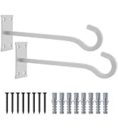 QIEGL 10inch Heavy Duty Plant Hangers Outdoor or Indoor Bird Feeder Hanger Shepherd Hooks 2pcs Wh...