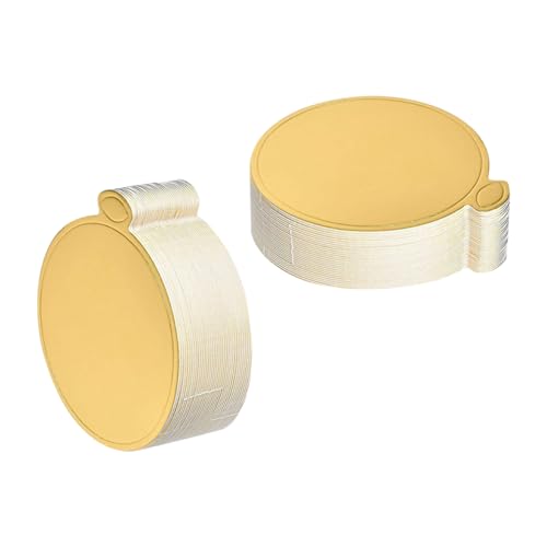 FSSTUD Lot de 100 mini planches à gâteau rondes de 9 cm - Pour décoration de gâteaux - Doré