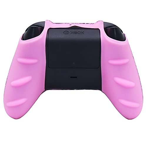 Pink Controller Skins RALAN,Silicone Controller Cover Skin Protector Compatible for Xbox Series S/X Controller (Pink Pro Thumb Grip x 6) (Luck C)-image-2
