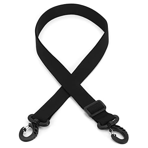Huntvp Replacement Shoulder Strap Adjustable Detachable Suitcase Belt Straps with Metal Swivel Hook for Travel Luggage Computer Handbags Laptop Briefcases Duffle Crossbody Messenger Bags,Black Cover