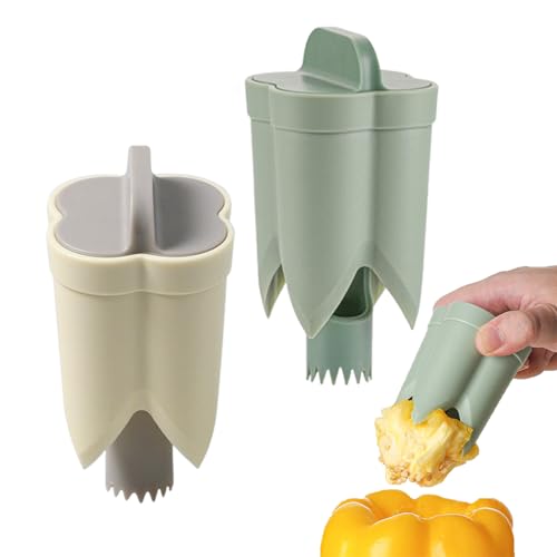 2 Pieces Pepper Corer, Pepper Stem Remover, 2 in 1 Pepper Seed Remover, Home Apple Pepper Corer, Kitchen Gadgets