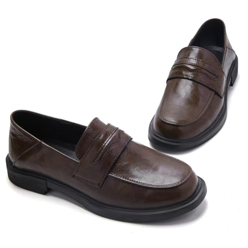 Image of Women's Slip On Loafer Leather Casual Work Office Dressy Shoes