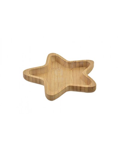Home Line Bandeja-Plato de bambú para Aperitivos, con Original diseño de Estrella-Hogar y Mas