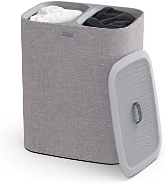 Joseph Joseph Tota 50003 Laundry Sorter Basket with Lid 90 Liter, 2 Laundry Bags with Handles (Removable) - Gray [Genuine]