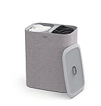 Joseph Joseph Tota 90-litre Laundry Separation Basket with lid, 2 Removable Washing Bags with Handles - Grey