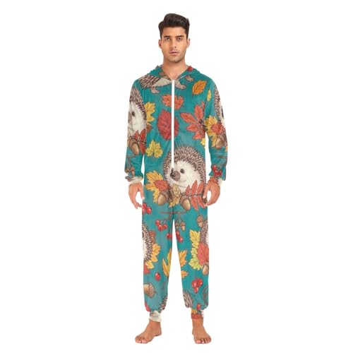 Pijama de una pieza de erizos verde azulado disfraz suave unisex 2