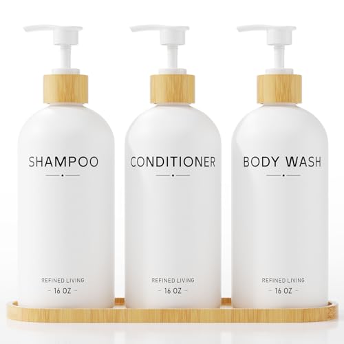 Shower Refillable Shampoo & Conditioner Dispenser Set (3-Pack)