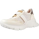 Fabriqué en Espagne Hispanitas HV243314 Dessert Chaussures de sport ajourées avec talon compensé en cuir et maille, sans lacets, semelle en caoutchouc, pour femme, Dessert, 37 EU
