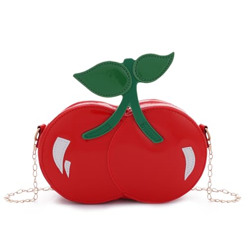 Oweisong Cherry Purse for Women Novelty Fun Shape Handbag Tote Red Cute Unique Fruit Shoulder Crossbody Bag