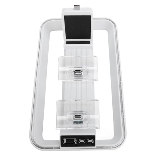 Riuulity Estación de Carga del Controlador LED RGB, Base de Carga Dual Eficiente para Entusiastas de los Juegos, Material ABS