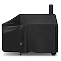SunPatio 60 Inch Offset Smoker Cover, Outdoor Heavy Duty Waterproof BBQ Smoker Cover, Charcoal Pellet Grill Protector for Brinkmann, Char-Broil, Weber, Nexgrill and More