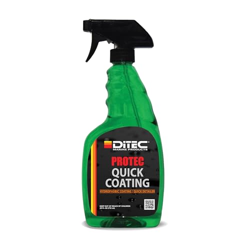 DITEC PROTEC Quick Coating, Hydrophobic Protection Spray for Paint and Gelcoat, Glossy Finish, 24 oz