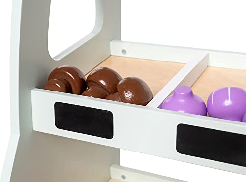 myToys ORIGINALS Marktstand mit Accessoires, 18-teilig, mit 3 Zwiebeln, 3 Pilzen, 3 Tomaten, 3 Äpfeln, 2 Bananen und 2… – Bild 6