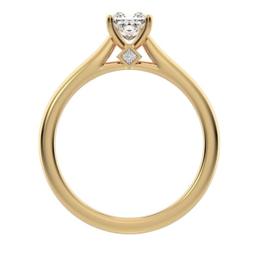 0.53 Ct Princess Cut Diamond Solitaire Classic Vintage Engagement or Promise Ring for Women in Solid 18K Yellow Gold2