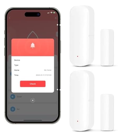 Acmerota 2 Stück WiFi-Türsensor Tür- und Fenstersensor Intelligenter Türalarm Drahtloser Alarmton bei Öffnen des Sensors für Alarmsystem Kompatibel mit Alexa über die Smart Life App