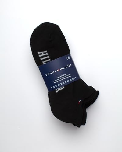 Tommy Hilfiger Mens No Show Socks - 6 Pack Performance Cushion Arch Support Low Cut Tab Ankle Socks for Men (Shoe Size 7-12)3