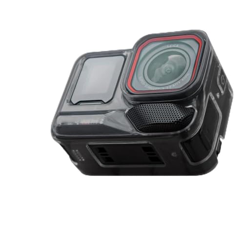 for Insta360 Ace Pro 2 ケースカバー TPU保護ケース レンズキャップ付き カメラ保護カバー ソフトシェル 傷防止 落下防止 アクションアクセサリー (透明ブラック)
