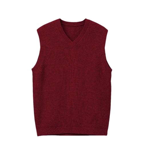 Men V-Neck Knitted Vest Business Casual Pullover Tank Top Thick Sleeveless Sweater Vest