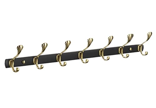 Porte-manteau mural 5 crochets suspension en aluminium léger anti-rayures
