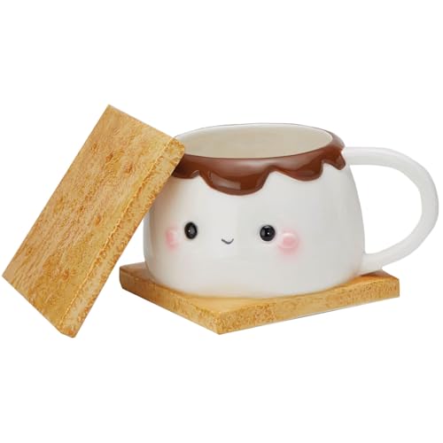 Taza de cerámica Marshmallow S'more con tapa miniatura 2