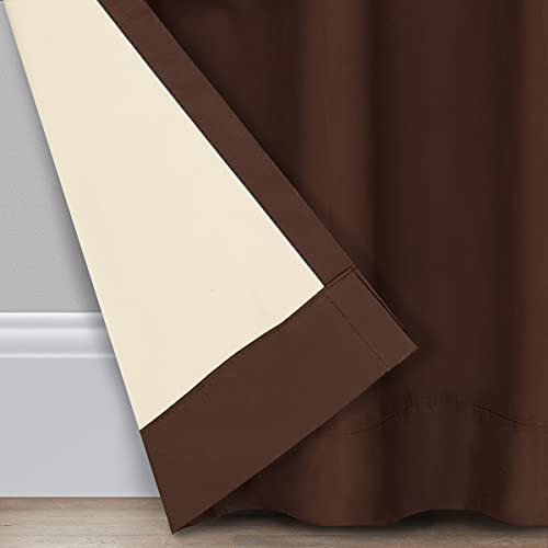 Image of ECLIPSE Microfiber Total Privacy Blackout Thermal Grommet Window Curtain for Bedroom (1 Panel), 42 inch x 84 inch, Chocolate